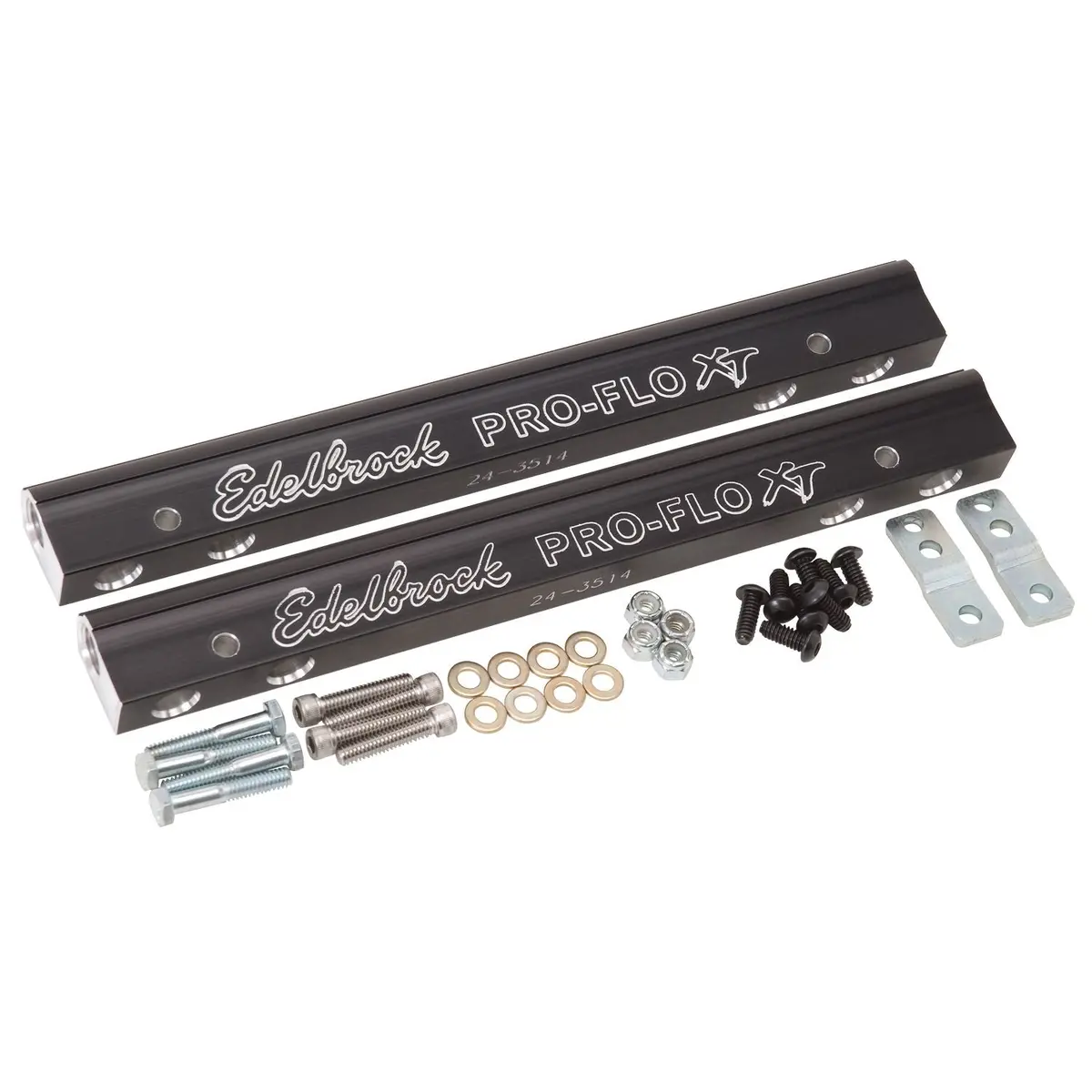 Edelbrock Fuel Injection Fuel Rail #3627, -6 An Black Anodized For Chevrolet Small-Block 1