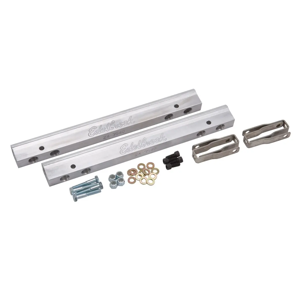 Edelbrock Fuel Injection Fuel Rail #3631, -6 An Clear For Chevrolet Small-Block 1