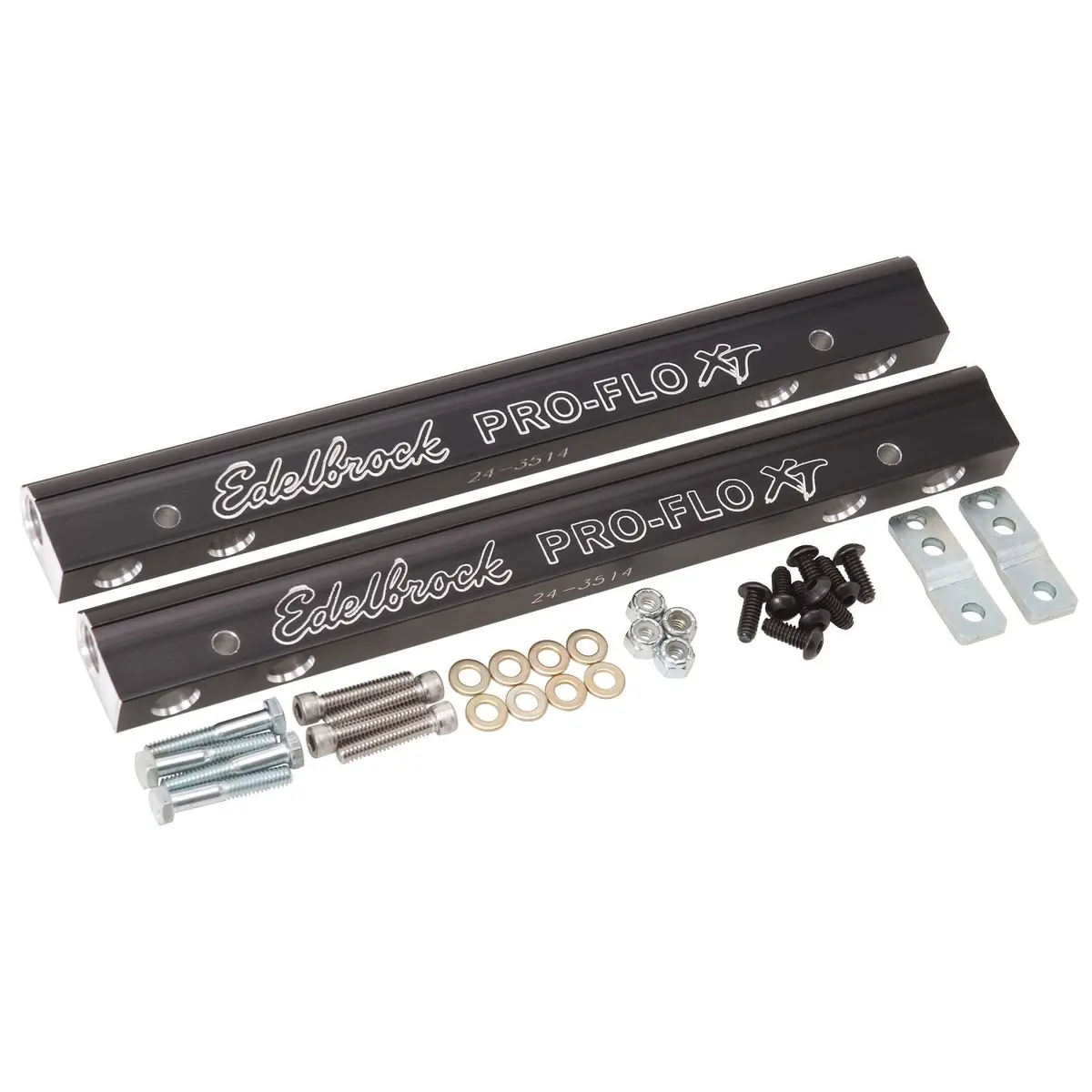 Edelbrock Fuel Injection Fuel Rail #3644, -6 An Black Anodized For Chrysler Rb Engine 1