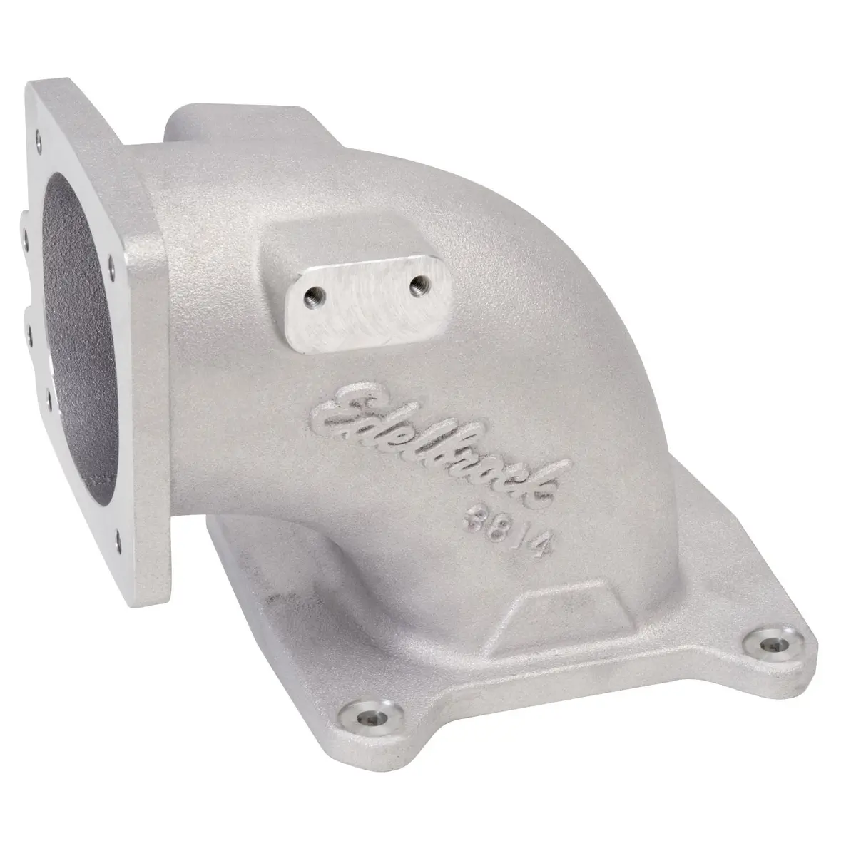 Edelbrock Throttle Body Intake Elbow #3814 High Flow, 95Mm Opening, Satin Finish 1