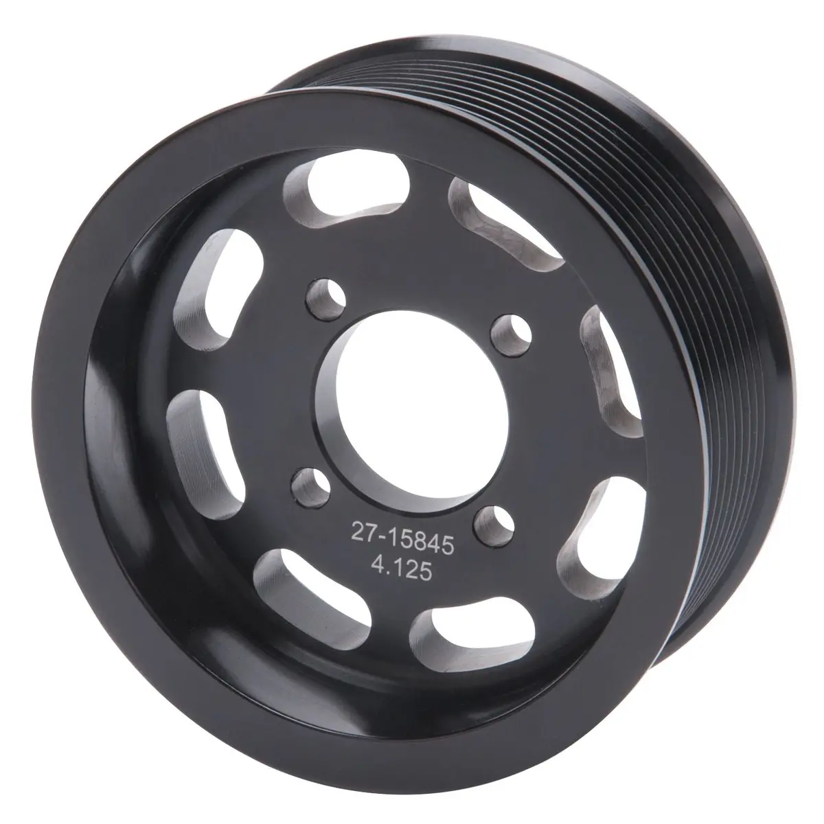 Edelbrock Competition Supercharger Pulley 4.125 In. 10-Rib Black Anodized 1