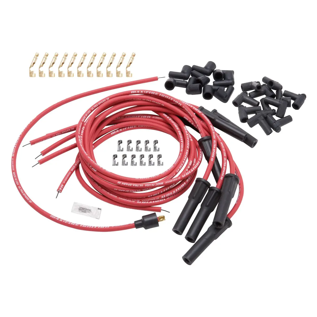 Edelbrock Max-Fire (Ultra-Spark 50) Universal Flex Boots Spark Plug Wire Set 1