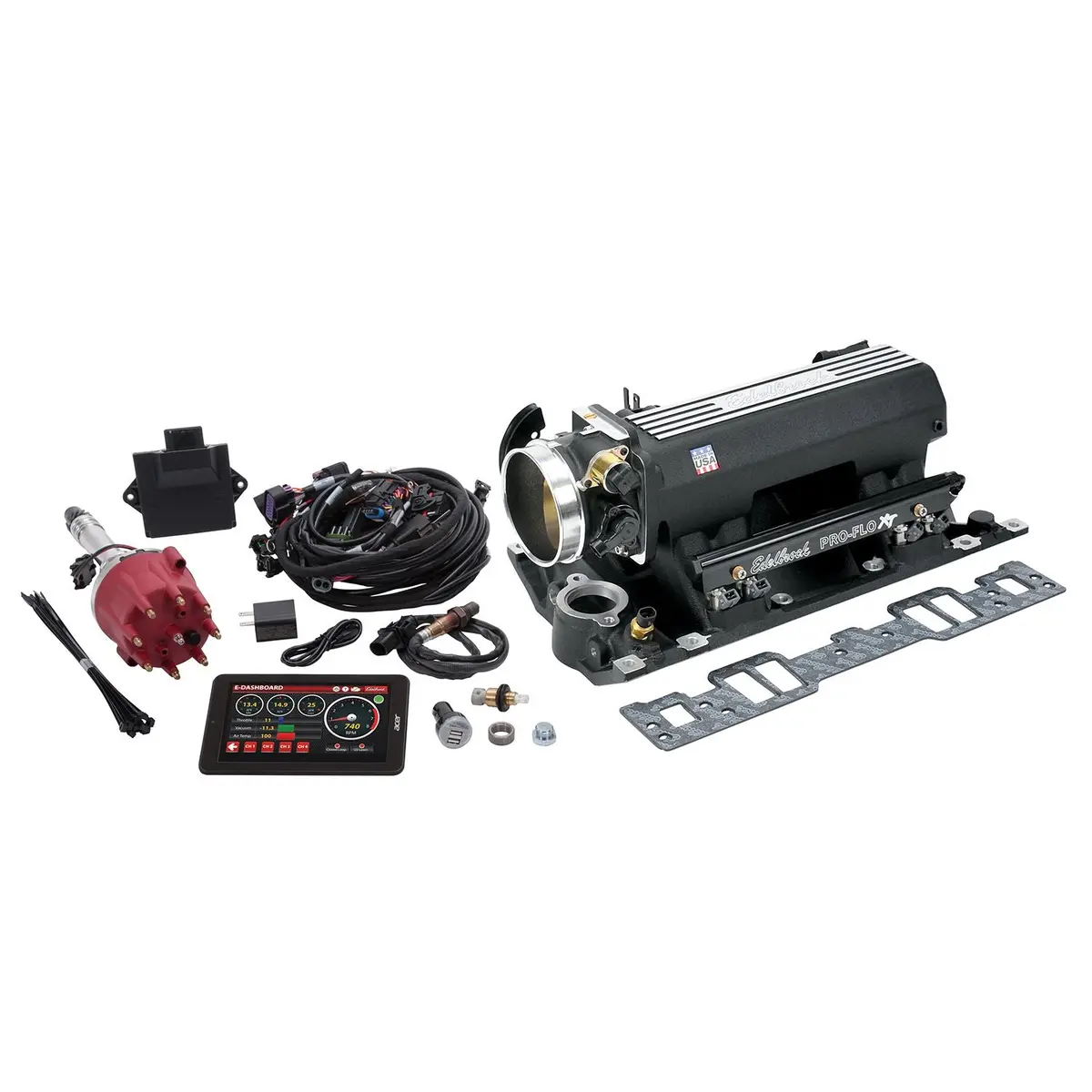 Edelbrock Pro-Flo 4 Efi Xt-Style #35823 Chevy Sb W/ Vortec/E-Tec Heads, W/ Tablet, Black 1