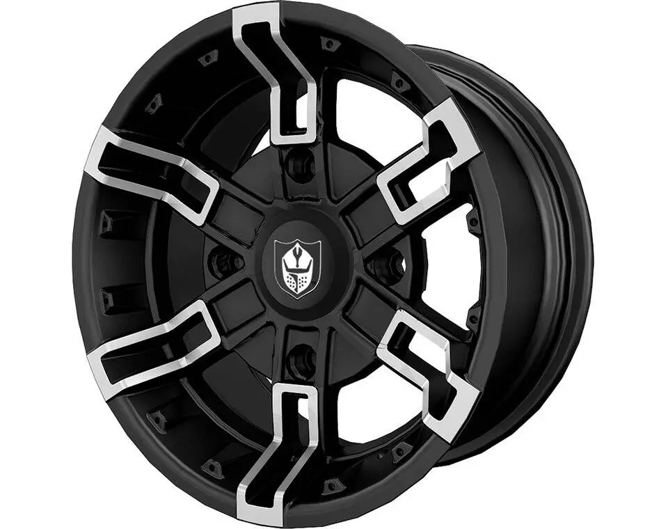 Pro Armor Wheel & Tire Set: 4204 Shackle & Harvester, Matte Black, 28" X 10" R14 1