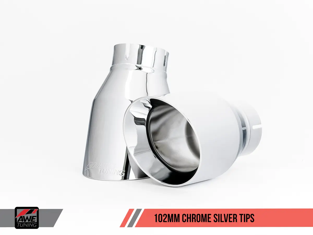 Awe: 2017-2021 Audi A4 B9 - Switchpath Exhaust (Dual Outlet Chrome Silver Tips) 2