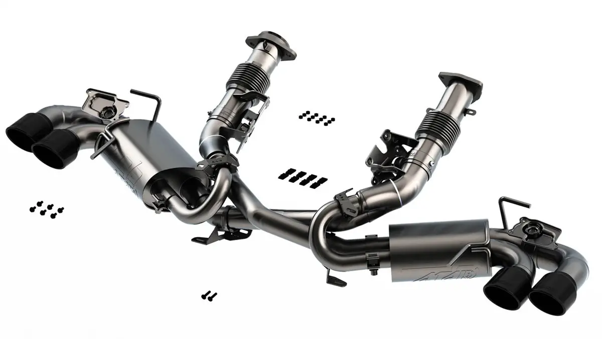Borla: 2020-2021 Chevrolet Corvette Stingray Cat-Back Exhaust System Atak (Black Chrome Tips) 2