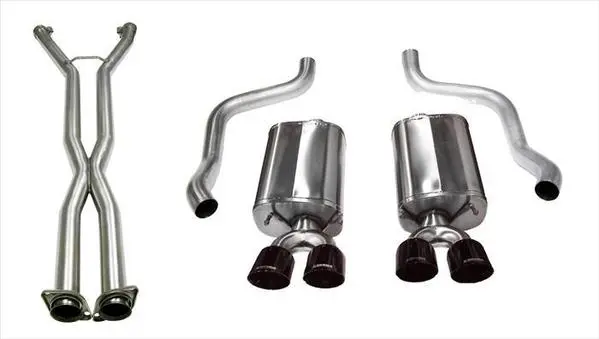 Corsa Performance 2009-2013 C6 Chevrolet Corvette 6.2L V8 2.5" Dual Rear Exit Cat-Back Exhaust System With Twin 3.5" Tips (14108Cb) Sport Sound Level 2