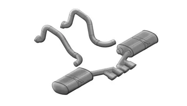 Corsa Performance 1997-2004 Chevrolet Corvette C5 5.7L V8, 2.5" Dual Rear Exit Axle-Back Exhaust System With Twin 3.5" Tips "Tigershark" Sport Sound Level 1