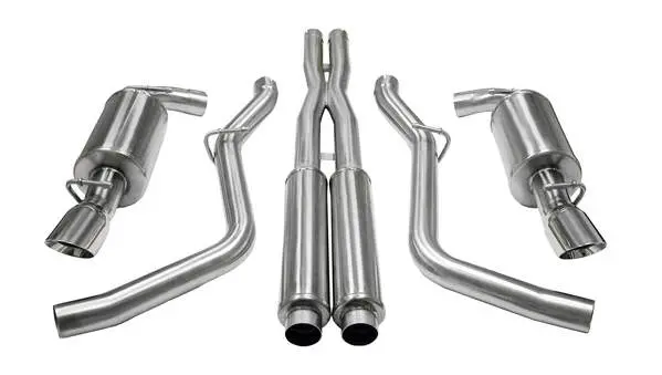 Corsa Performance 2005-2010 Dodge Charger, Chrysler 300 Srt8, 6.1L V8, 2.75" Dual Rear Exit Cat-Back Exhaust System With 4.0" Tips (14178) Sport Sound Level 1