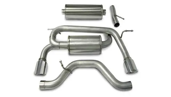 Corsa Performance 2006-2008 Hummer H3, 3.5L, 3.7L V6, 3.0" Dual Rear Exit Cat-Back Exhaust System With Single 4.0" Tips (14212) Sport Sound Level 1