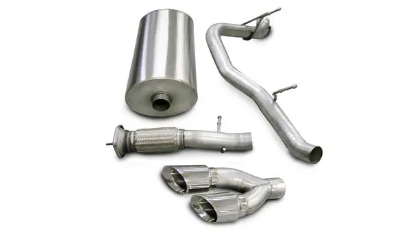 Corsa Performance 2007-2010 Yukon Denali, Cadillac Escalade 6.2L, 3.0" Single Side Exit Cat-Back Exhaust System With Twin 4.0" Tip (14219) Touring Sound Level 1