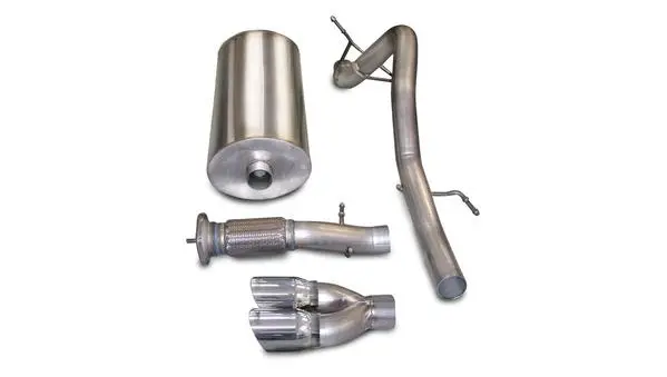 Corsa Performance 2007-2010 Cadillac Escalade, Gmc Yukon Denali, 6.2L V8, 3.0" Single Rear Exit Cat-Back Exhaust System With Twin 4.0" Tip (14242) Sport Sound Level 1