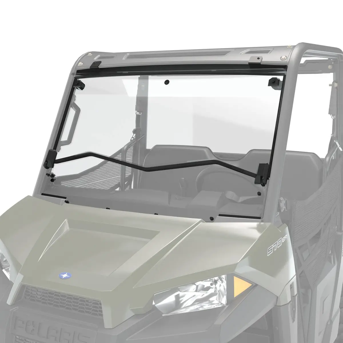 Polycarbonate Flip-Down Full Windshield, Clear 1