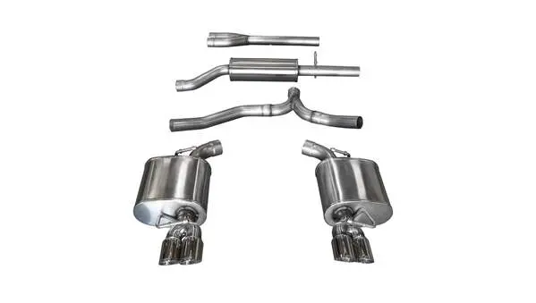 Corsa Performance 2011-2014 Dodge Charger 3.6L V6, 2.5" Dual Rear Exit Catback Exhaust System With Twin 3.0" Tips (14474) Sport Sound Level 1
