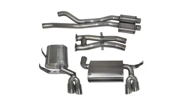 Corsa Performance 2001-2006 Bmw M3 3.2L E46, 2.5" Dual Rear Exit Cat-Back Exhaust System With Twin 3.0" Tips (14567) Sport Sound Level 1