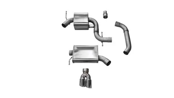 Corsa Performance 2011-2014 Volkswagen Jetta Gli Mk6, 2.0T. 3.0" Single Rear Exit Cat-Back Exhaust System With Twin 3.0" Tips (14831) Touring Sound Level 1