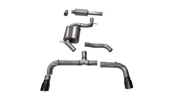 Corsa Performance 2014-17 Volkswagen Golf Gti Mk7, 2.0T, 3.0" Dual Rear Exit Cat-Back Exhaust System With 4.0" Tips (14834) Sport Sound Level 2