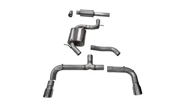 Corsa Performance 2014-17 Volkswagen Golf Gti Mk7, 2.0T, 3.0" Dual Rear Exit Cat-Back Exhaust System With 4.0" Tips (14834) Sport Sound Level 1