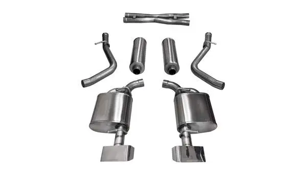 Corsa Performance 2015-2016 Dodge Challenger R/T, 5.7L V8, 2.5" Dual Rear Exit Cat-Back Exhaust System With Gtx2 Tips (14974) Sport Sound Level 1