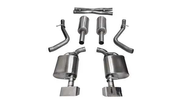 Corsa Performance 2015-2016 Dodge Challenger R/T, 5.7L V8, 2.5" Dual Rear Exit Cat-Back Exhaust System With Gtx2 Tips (14975) Xtreme Sound Level 1