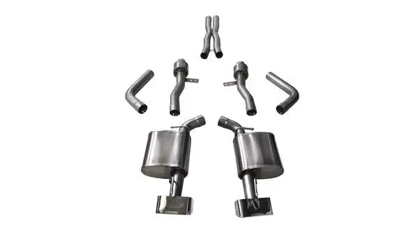Corsa Performance 2015-2019 Dodge Challenger Srt 6.4L/6.2L V8 2.75" Dual Rear Exit Cat-Back Exhaust System With Gtx2 Tips (14993) Sport Sound Level 1