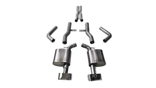 Corsa Performance 2015-2019 Dodge Challenger Srt 6.4L/6.2L V8 2.75" Dual Rear Exit Cat-Back Exhaust System With Gtx2 Tips (14994) Xtreme Sound Level 1