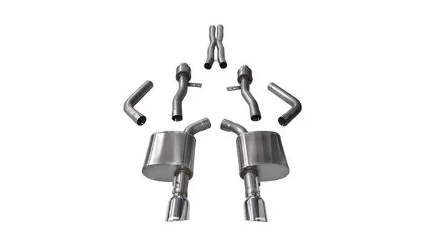 Corsa Performance 2015-2019 Dodge Charger Srt 6.4L, 6.2L 2.75" Dual Rear Exit Cat-Back Exhaust System With 4.5" Tips (14995) Sport Sound Level 1