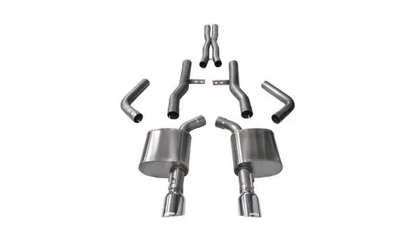 Corsa Performance 2015-2019 Dodge Charger Srt, 392 6.4L, 6.2L 2.75" Dual Rear Exit Cat-Back Exhaust System With 4.5" Tips (14996) Xtreme Sound Level 1