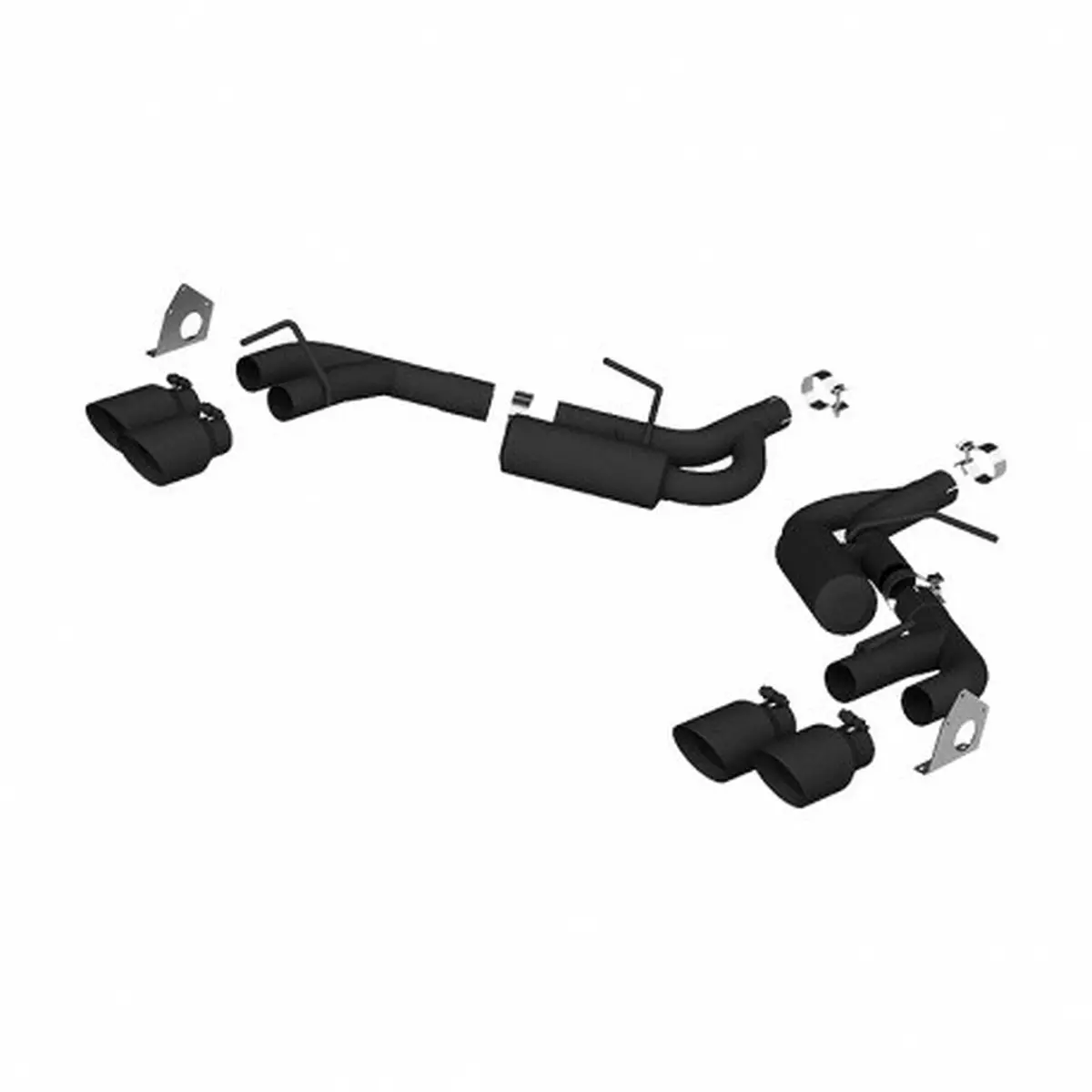 Mbrp: 2016-21 Chevy Camaro V6 3.6L Rs -- 2.5" Dual Axle Back, Npp, Quad Tips, Black Coated 1