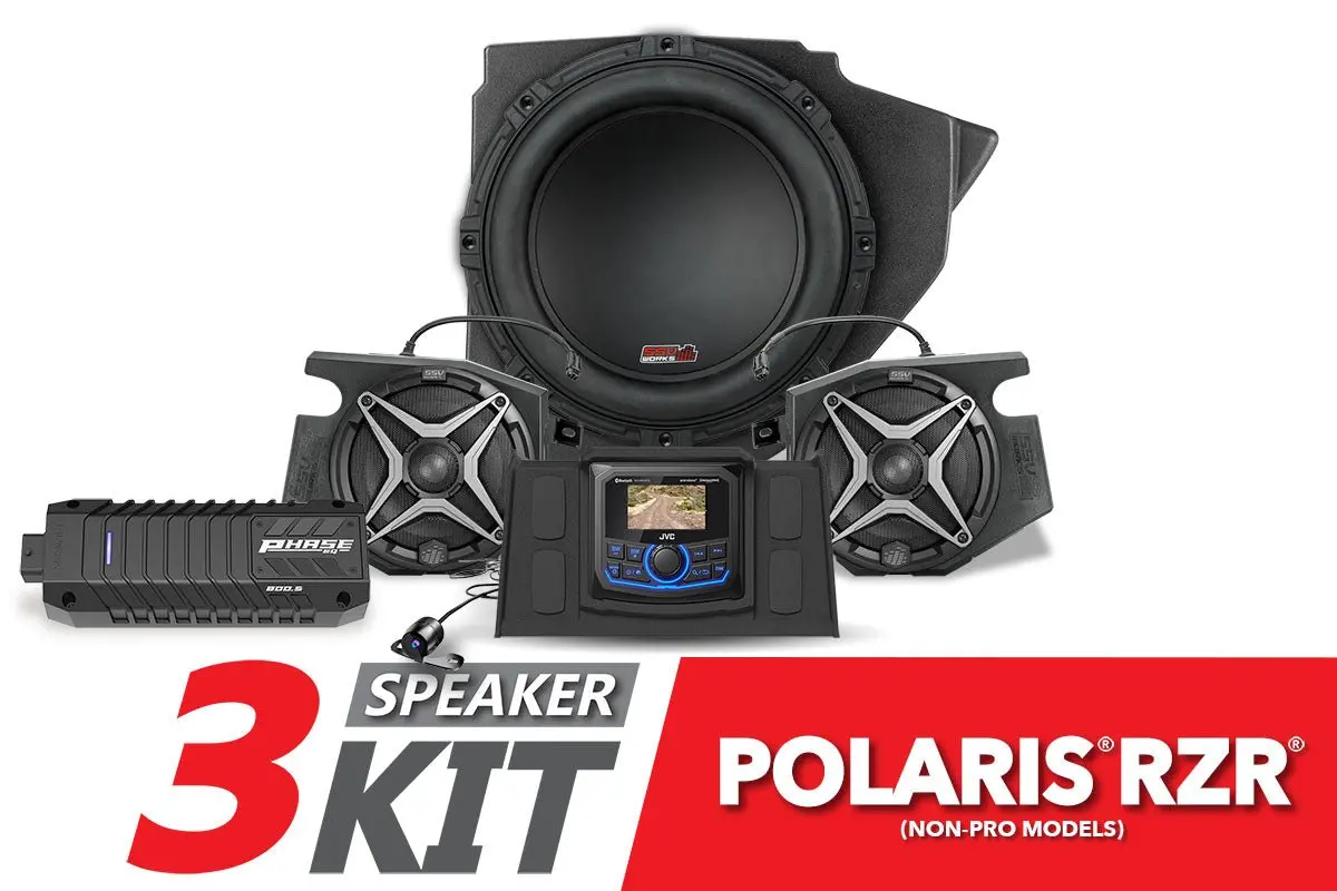 2014-2023 Polaris Rzr V-Spec Ssv Works 3-Speaker Plug-&-Play Kit With Jvc 1