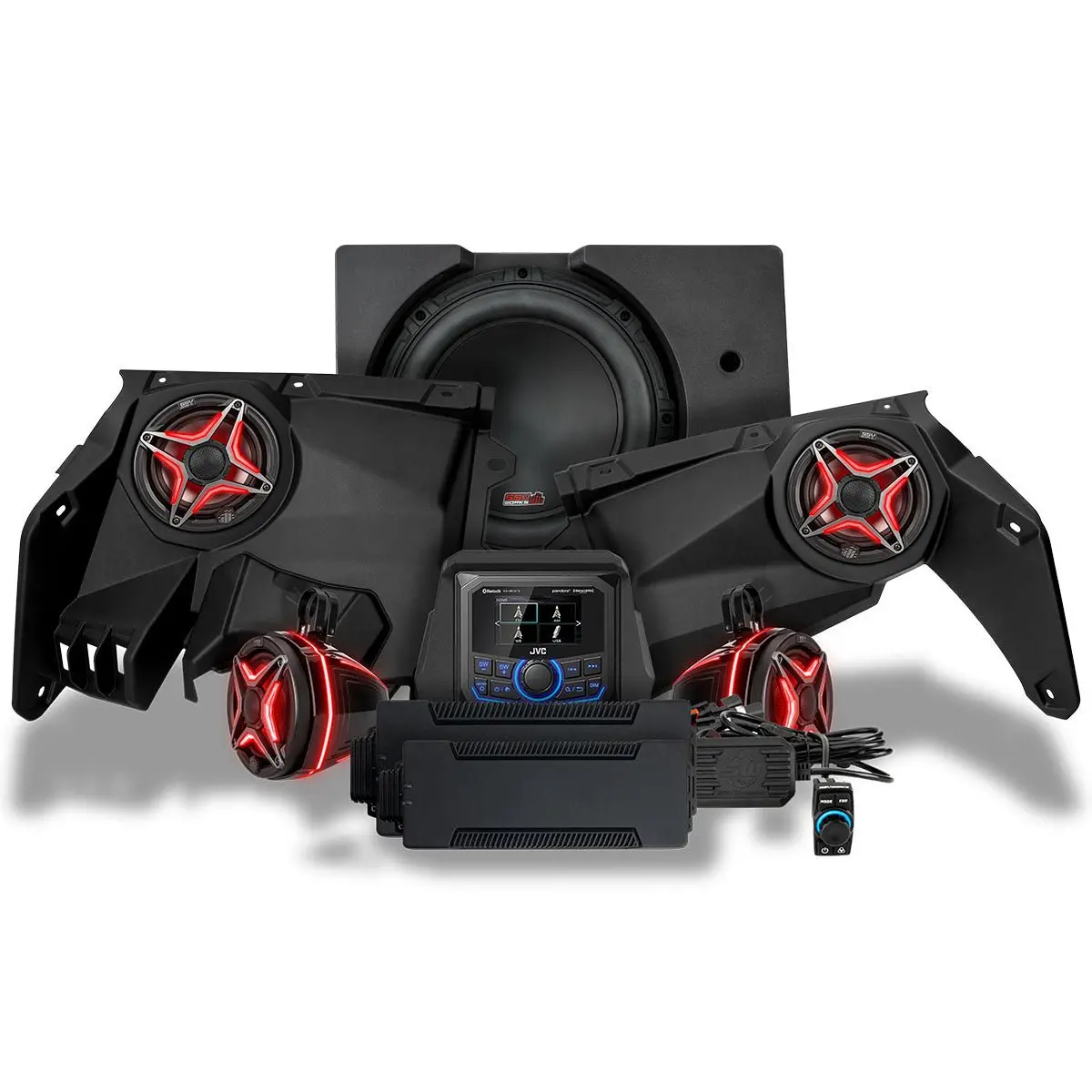 2017-2025 Can-Am® X3, Phase-4 V-Spec 5-Speaker 1650Watt System W/Jvc 1