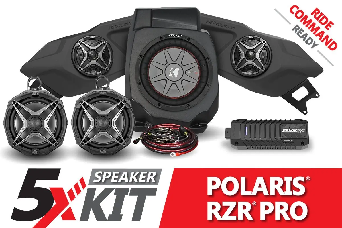 Polaris Rzr Pro Phase X Ssv 5-Speaker Plug-&-Play System For Ride Command *Clearance* 1
