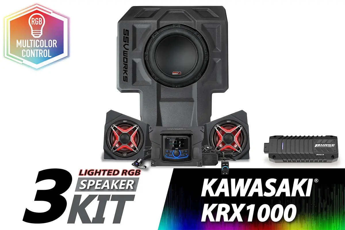 2020-2024 Kawasaki Krx1000 2-Seater V-Sepc 3-Speaker Audio-Kit W/Jvc 1