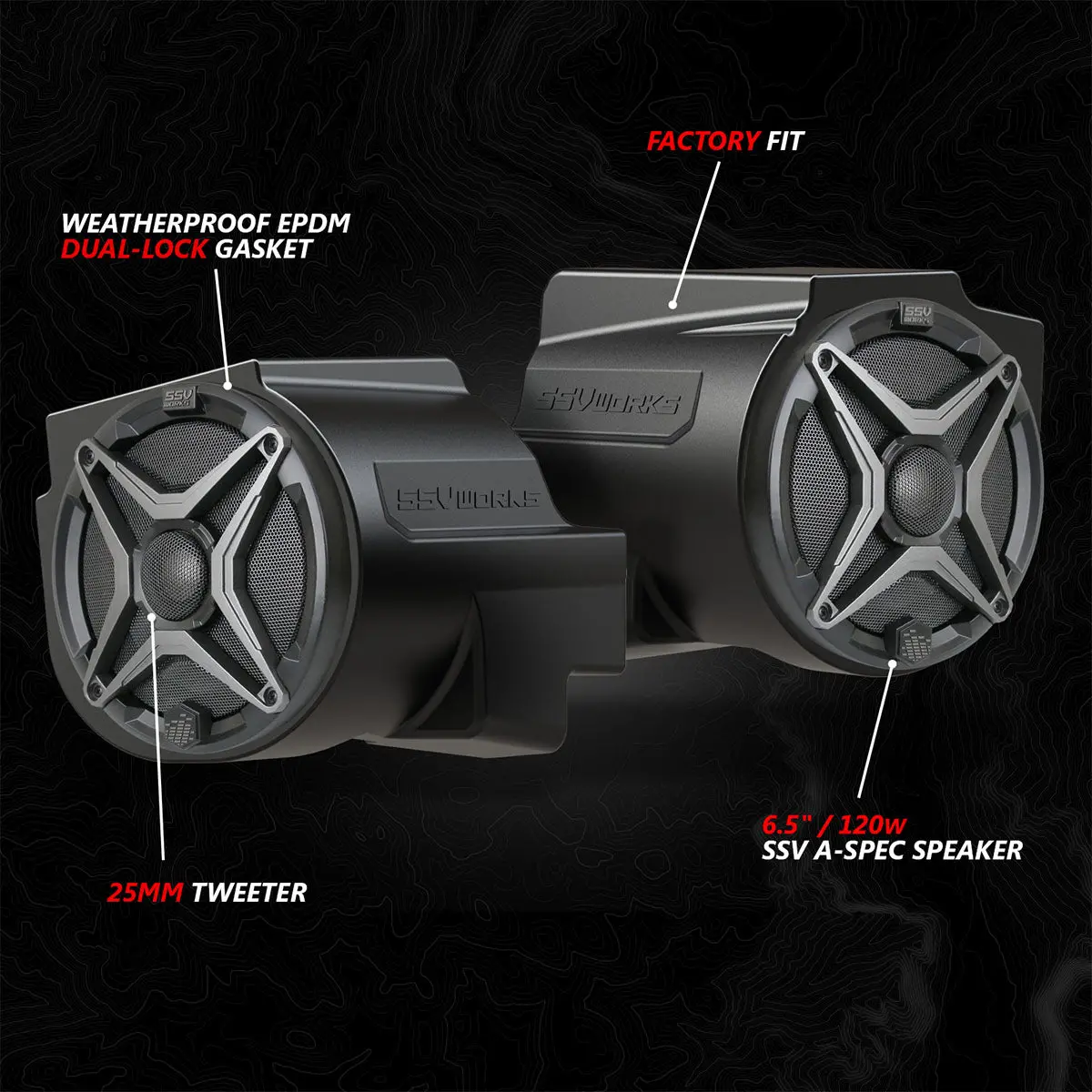 2020-2024 Polaris® Rzr Pro Series In-Dash 6.5" Speaker-Pods 3