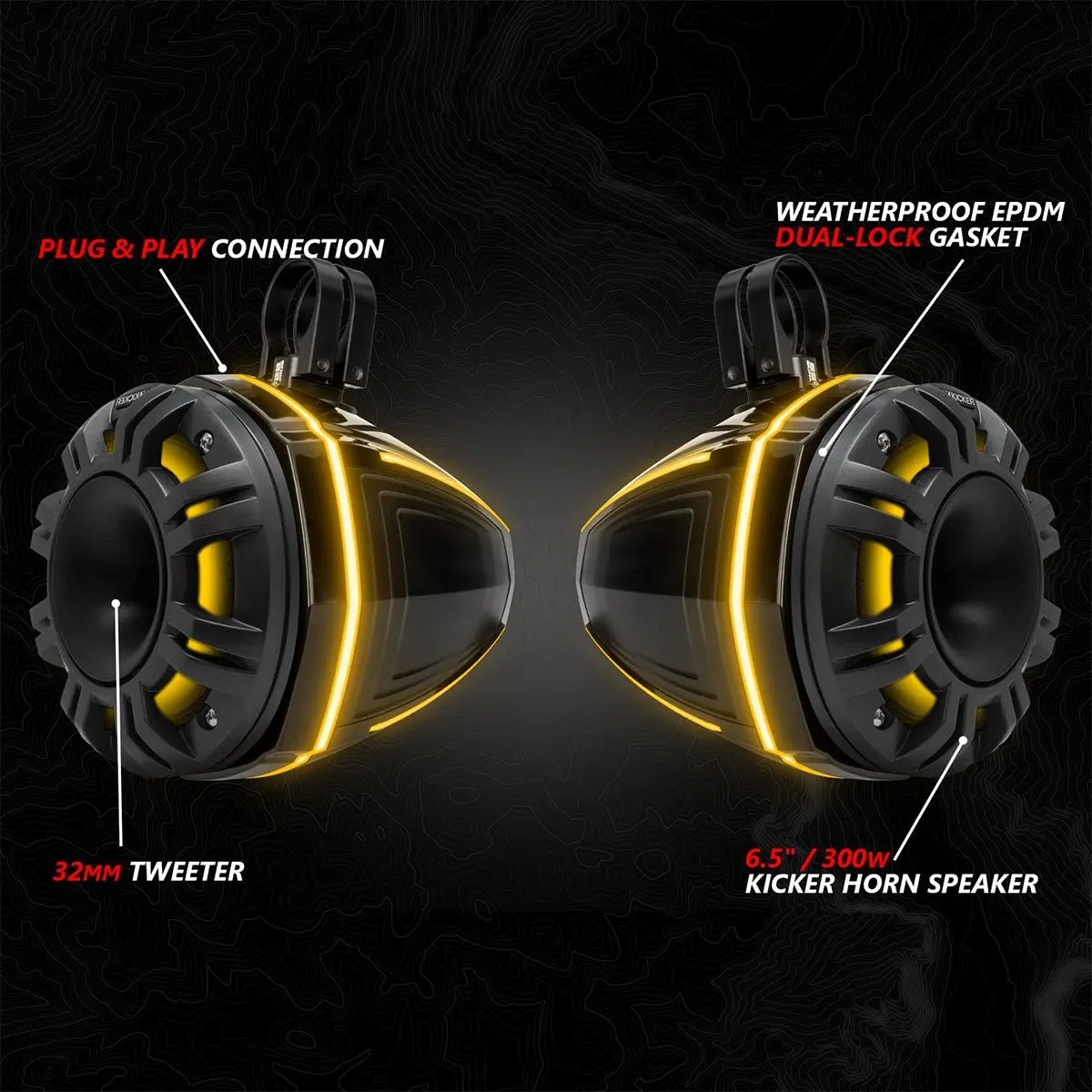2020-2024 Polaris® Rzr Pro Series Phase-6 K-Spec 6-Speaker 1400Watt System For Ride Command 3