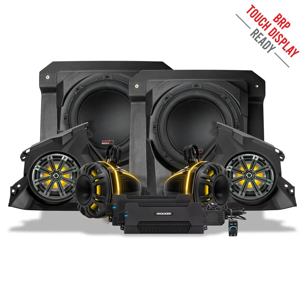 2024-2025 Can-Am® Maverick R, Phase-6 K-Spec 1650Watt 6-Speaker System With Kicker Horns 1
