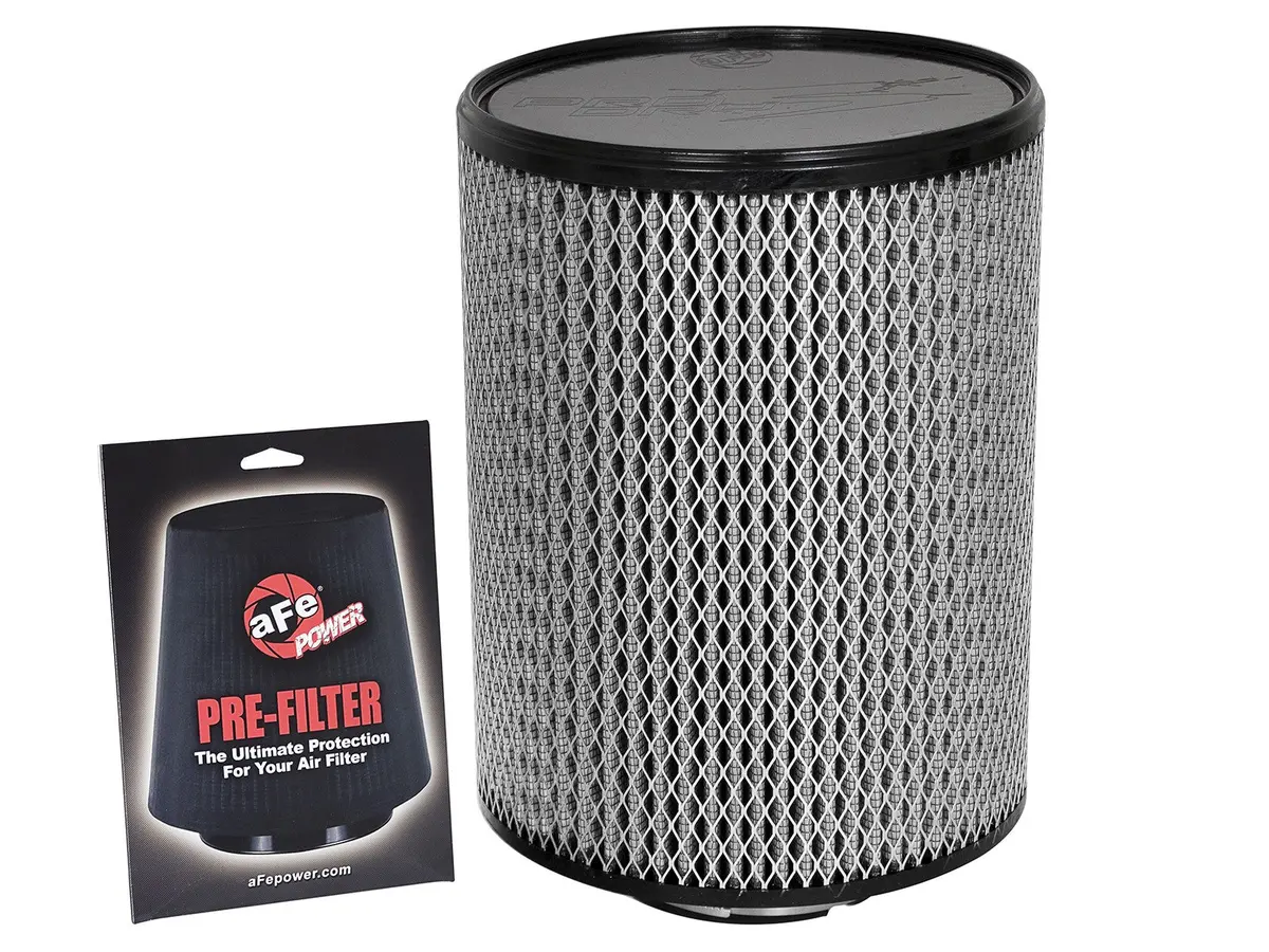 Afe: Magnum Flow Pro Dry S Air Filter 4"F X 8-1/2"B X 8-1/2"T X 11"H In Flexible Flange Version Of Bhaf (Big Honkin' Air Filter) W/ Pre-Filter 1