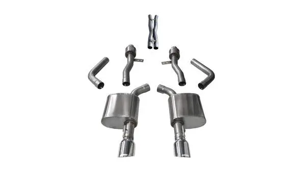 Corsa Performance 2017-2019 Dodge Charger, Chrysler 300, 5.7L V8, 2.75" Dual Rear Exit Catback Exhaust System W/ 4.5" Tips (21003) Sport Sound Level 1