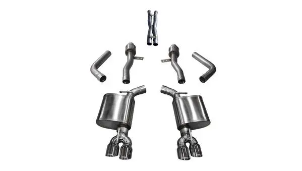 Corsa Performance 2017-2019 Dodge Challenger, 5.7L V8, 2.75" Dual Rear Exit Cat-Back Exhaust System With Twin 3.5" Tips (21005) Sport Sound Level 1