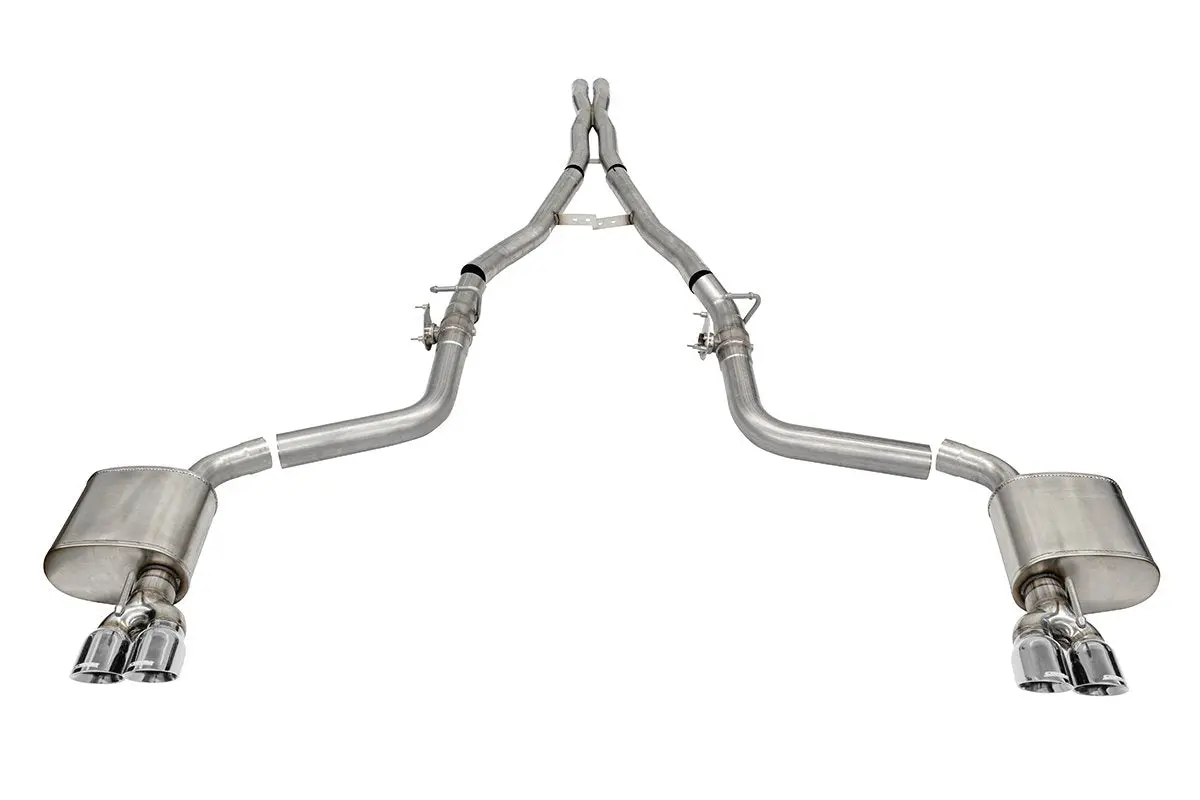Corsa 2015-21 Dodge Challenger 6.4L, 6.2L -- Xtreme Sound Level 2.75" Valved Cat-Back Exhaust 3.5" Tips 1