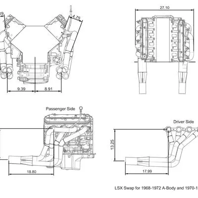 Kooks Headers & Exhaust: Lsx Swap Header For 1968-1972 A-Body And 1970-1981 F-Body 2