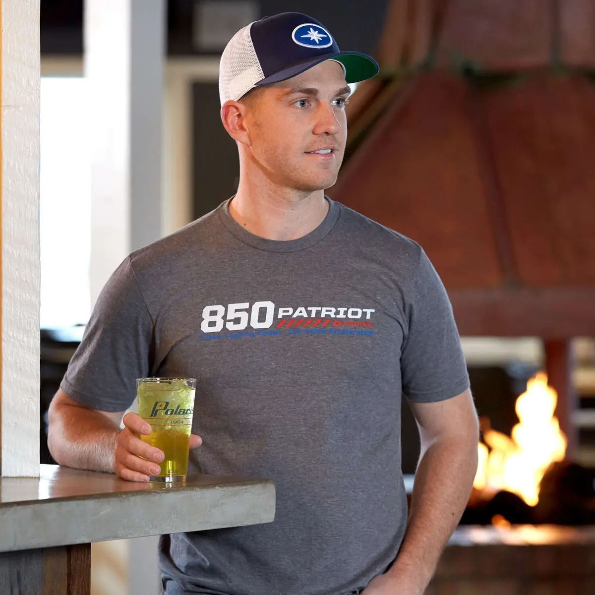 Men's Short-Sleeve 850 Patriot Graphic Tee With Logo, Gray 2