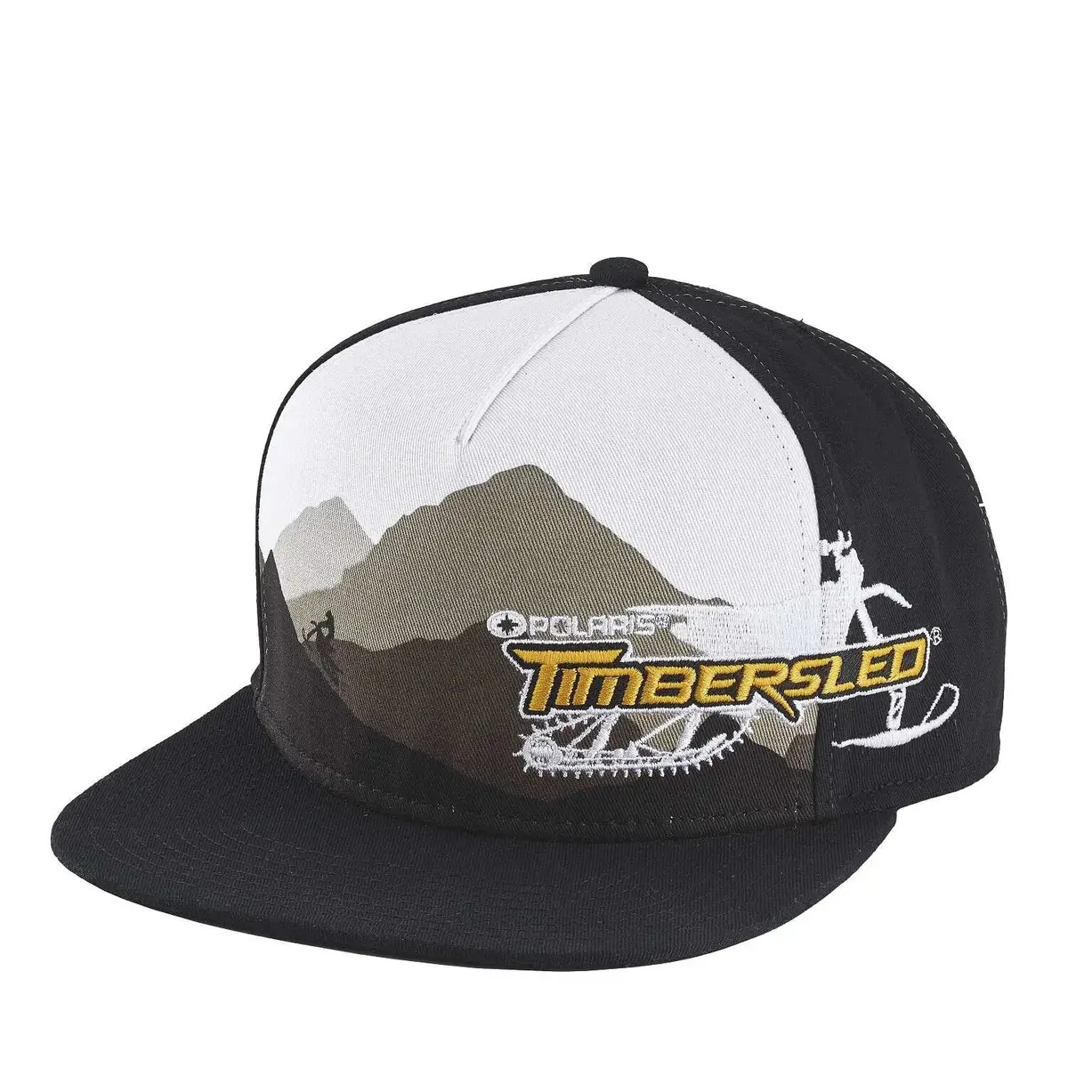 Timbersled Mountainscape Adjustable Snapback Hat, Black/White 1