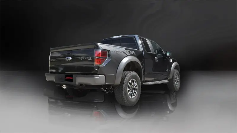 Corsa 11-14 Ford F-150 Raptor 6.2L V8 133In Wheelbase Black Xtreme Cat-Back Exhaust 2