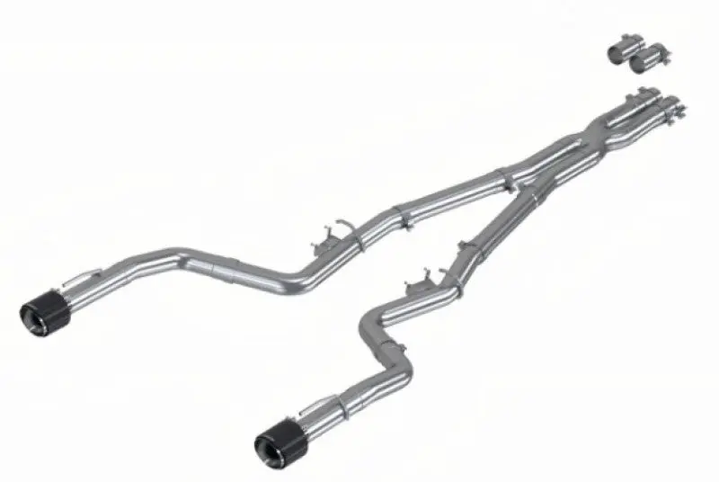 Mbrp: 2015-21 Dodge Charger 6.2 / 6.4L, 2017-21 Charger 5.7L -- 3" Race Profile Cat-Back W/ Dual Carbon Fiber Tips T304 Ss Exhaust 1