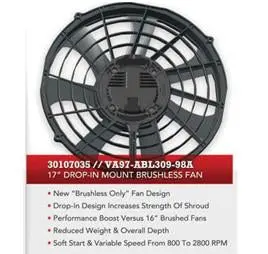 Dewitts: Dewitts Brushless Fan, Shroud, Wiring Kit For 2 Row C6 Rad 1