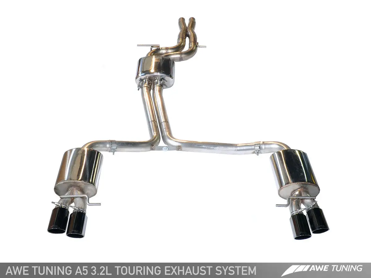 Awe: 2008-2011 Audi A5 3.2L Touring Edition Exhaust System W/Quad 90Mm Slash Black Tips 1