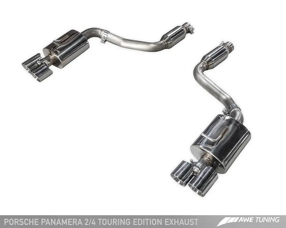 Awe: 2014-16 Porsche 970 Panamera - 2/4 Touring Edition Exhaust (Chrome Silver Tips) 1
