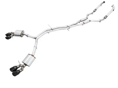 Awe: 2018-20 Audi B9 S5 Sportback 3.0T - Touring Edition Exhaust Resonated For Performance Catalyst (Diamond Black 102Mm Tips) 1