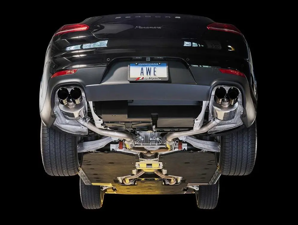 Awe: 2014-16 Porsche 970 Panamera - 2/4 Touring Edition Exhaust (Diamond Black Tips) 2